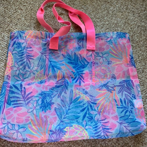 🌺Last One!🌺 NWT Lilly Pulitzer Oversized Mesh Beach/Shopper Tote - Picture 9 of 13